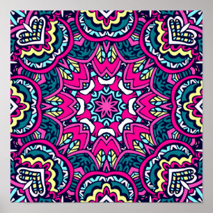 Poster Seamless Festive Boho Mandala