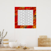 Poster Seamless Graphic Design - rouge orange I (Cuisine)