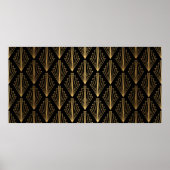 Poster Seamless pattern black and gold background (Devant)