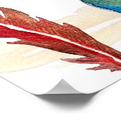 Poster Seamless pattern of bright feathers painted in wat (Coin)