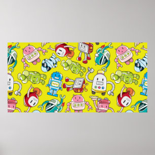Poster seamless robot pattern