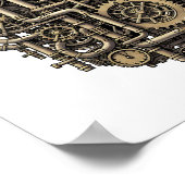 Poster Seamless Steampunk Gear Pattern Fabric and Paper (Coin)