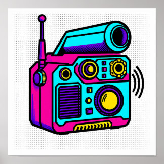 Poster Seamless Tiling Pop Art Block Fabric and Wrapping