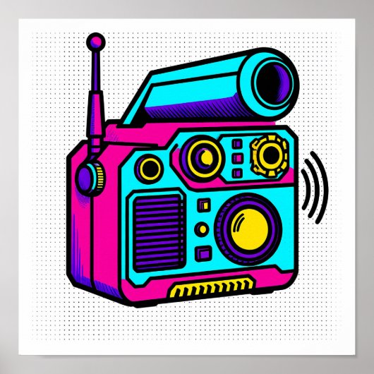 Poster Seamless Tiling Pop Art Block Fabric and Wrapping (Devant)