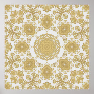 Poster Seamless vintage ornamental texture, oriental, med