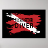 Poster Search and Recovery Diver, Diver Down Flag, Scuba (Devant)