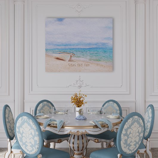 Poster Seas The Day Citation Bateau De Pêche