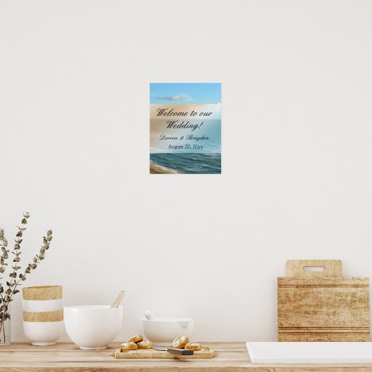 Poster Seascape Beach Mariage Océan Bleu (Cuisine)