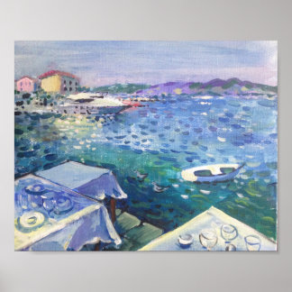 Poster seascape - un restaurant en bord de mer