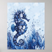 Poster Seashells Seahorse (Devant)