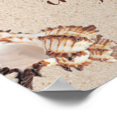 Poster Seashells & Starfish Beach Mariage en cours (Coin)