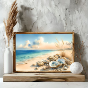 Poster Seashing Pebbles Shore Ocean Beach Art Imprimer