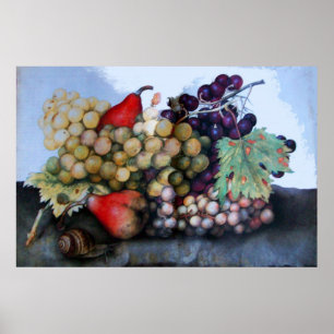 POSTER SEASON'S FRUITS / GRAPES AND PEARS
