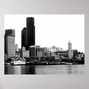 Poster Seattle dans B&W