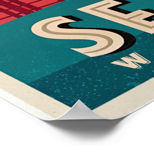 Poster Seattle - Emerald City Skyline (Coin)