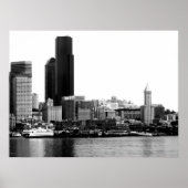 Poster Seattle en B&W (Devant)