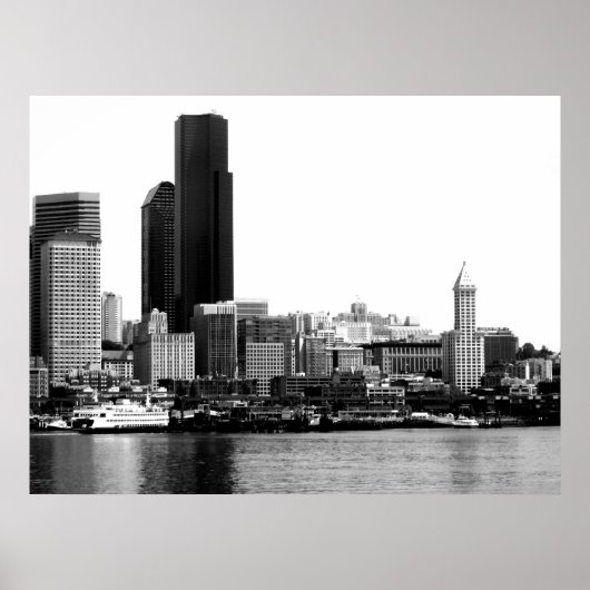 Poster Seattle en B&W (Devant)