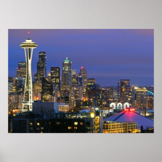 Poster Seattle lacs from Kerry Park à Queen Anne (Devant)