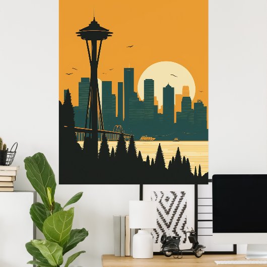 POSTER SEATTLE N° 1 (Bureau à domicile)