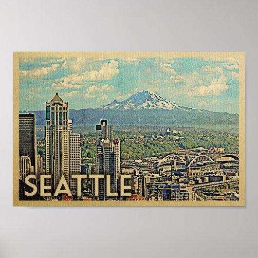Poster Seattle Poster Vintage voyage Poster Mont R (Devant)