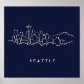 Poster Seattle Skyline (Devant)