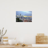 Poster Seattle Skyline dans le brouillard et la pluie (Cuisine)