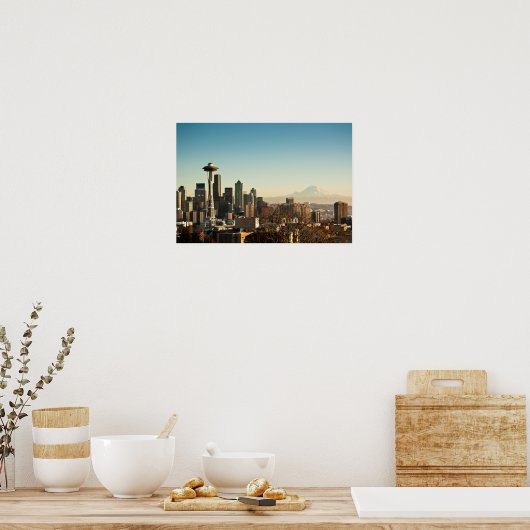 Poster Seattle skyline et Space Needle (Cuisine)