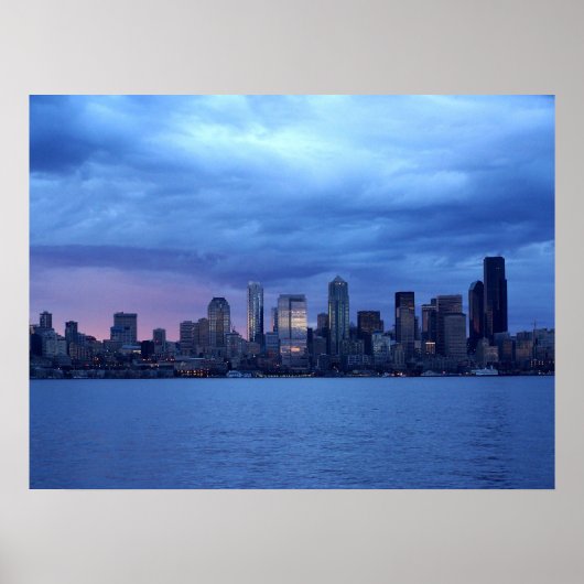 Poster Seattle Sous Les Nuages (Devant)