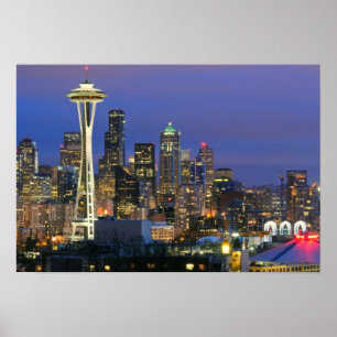 Poster Seattle vu du parc de Kerry dans la Reine Anne
