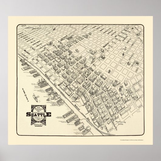 Poster Seattle, WA Carte panoramique - 1903 (Devant)