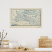 Poster Seattle, WA Carte panoramique - 1925 (Cuisine)