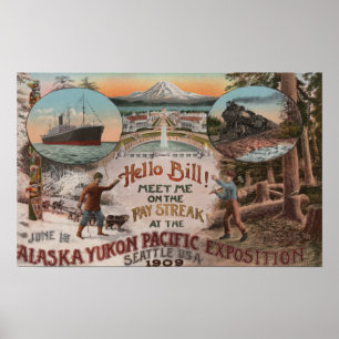 Poster Seattle, WAAD pour l'expo de l'Alaska le Yukon