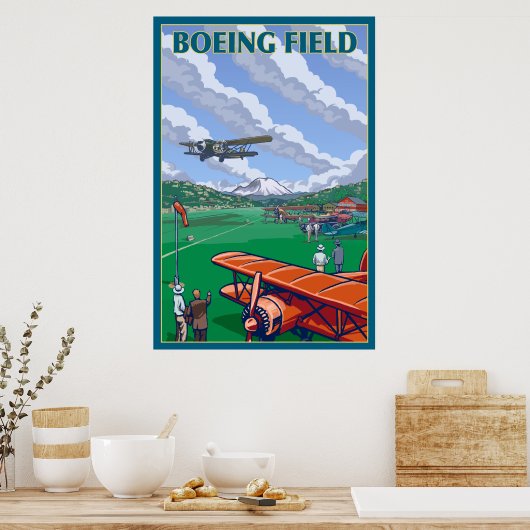 Poster Seattle, Washington - Boeing Field (Cuisine)