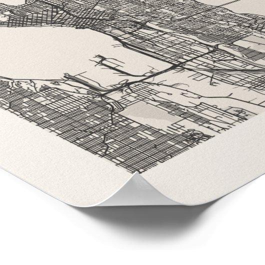 Poster Seattle Washington Boho Arch Beige Street Map (Coin)