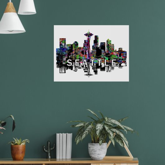 Poster Seattle, Washington en graffiti (Salon 1)