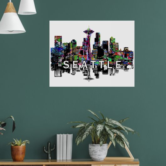 Poster Seattle, Washington en graffiti (Salon 1)