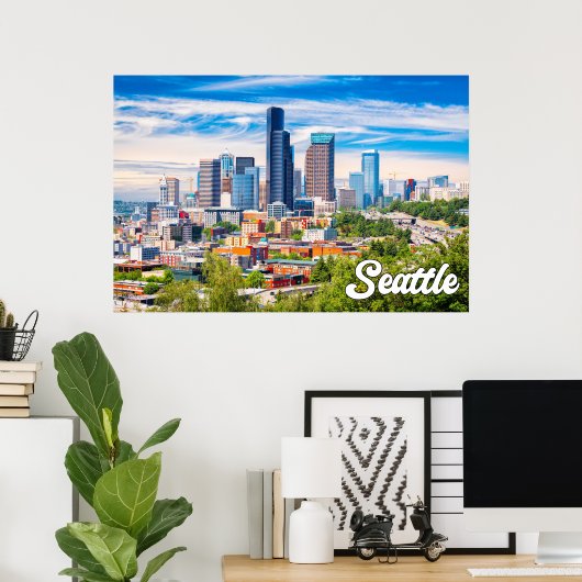 Poster Seattle, Washington, États-Unis (Bureau à domicile)