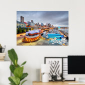 Poster Seattle, Washington, États-Unis (Bureau à domicile)