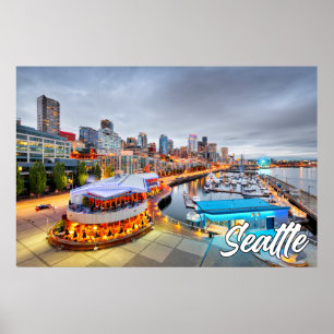 Poster Seattle, Washington, États-Unis