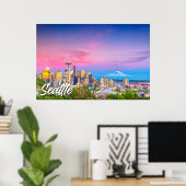 Poster Seattle, Washington, États-Unis (Bureau à domicile)