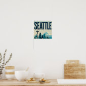 Poster 🌲 Seattle Washington Skyline (Cuisine)