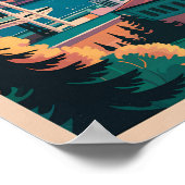 Poster Seattle Washington Skyline Voyage Art Rétro (Coin)
