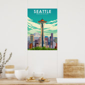 Poster Seattle Washington State United States Travel (Cuisine)