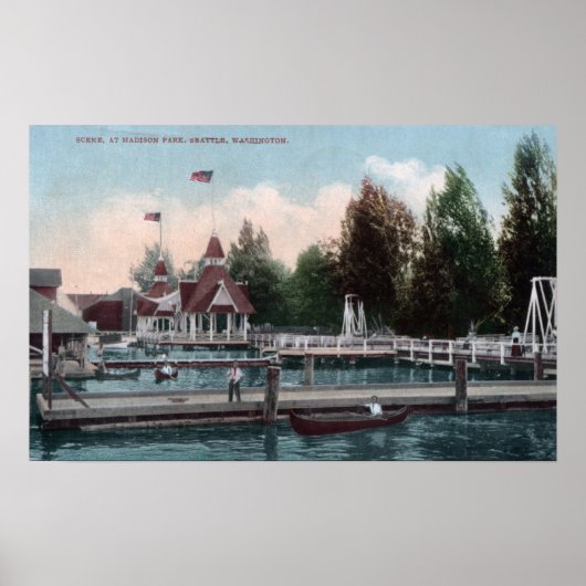 Poster Seattle, WashingtonMadison Park Scene (Devant)