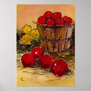 Poster seau complètement de pommes