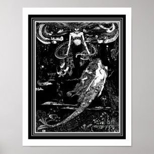 Poster "Seawitch & Mermaid" Harry Clarke Nouveau Imprimer