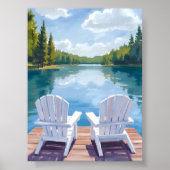 Poster Sebago Lake Maine | Peinture sur chaise Adirondack (Devant)