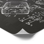 Poster Sèche-cheveux Système 1960 Brevet Art Chalkboard (Coin)