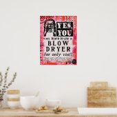 Poster Sèche-souffle - Drôle Annonce Vintage (Cuisine)