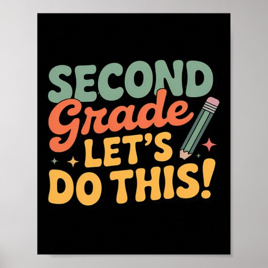 Poster Second Grade Let's Do This Back To School Boy Girl (Devant)